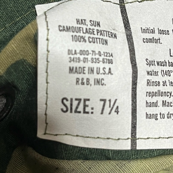 R&B Cammo Safari Hat Sz 7 1/4 - Picture 8 of 9